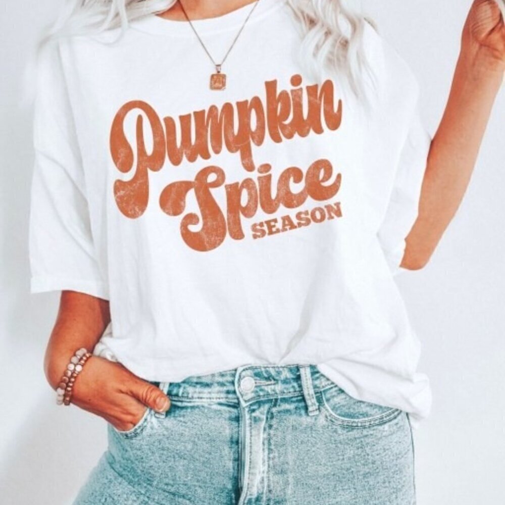 Autumn Halloween T-Shirt Pumpkin Spice Retro Fall Holiday Season Graphic .